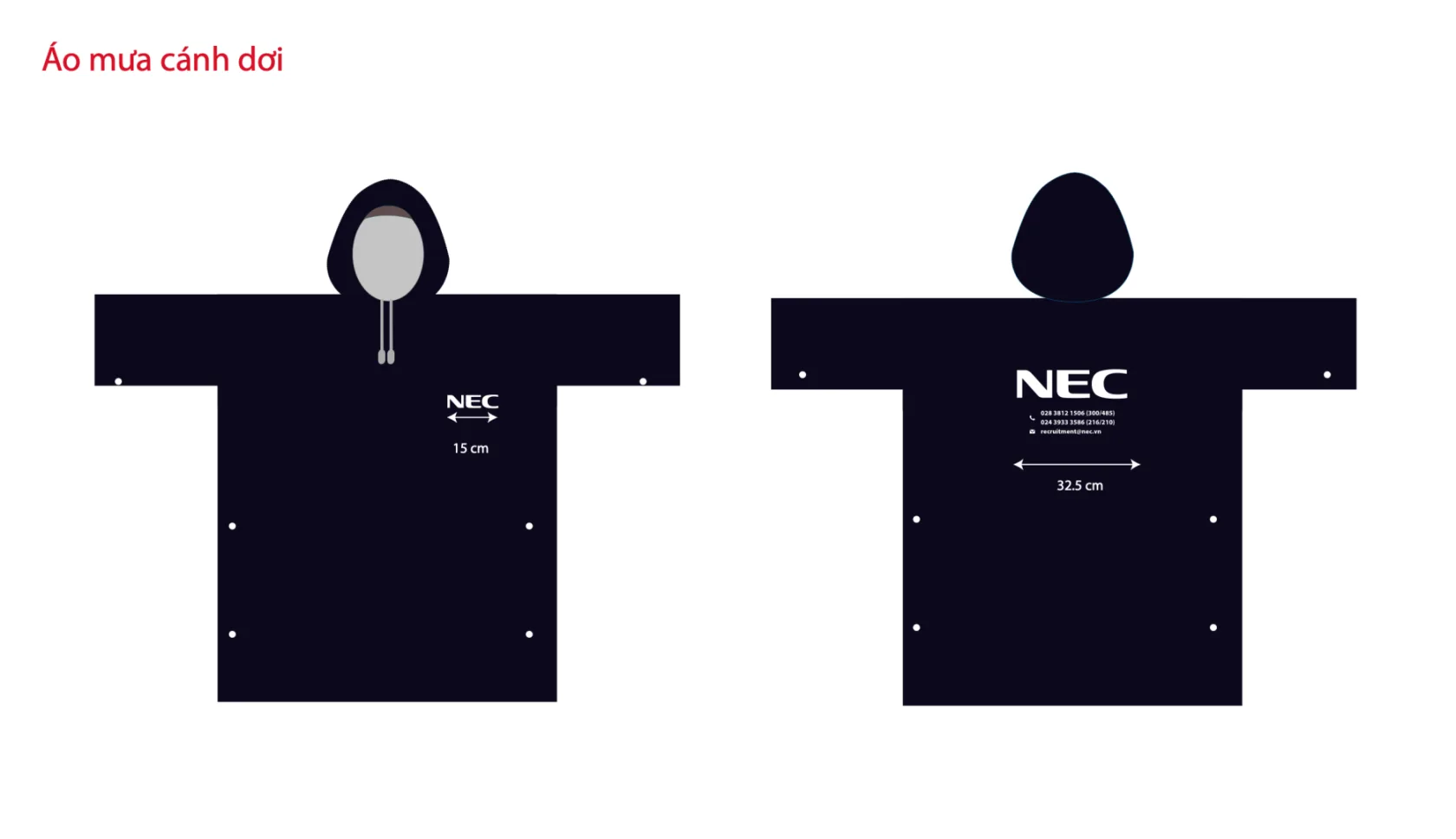 Áo mưa cánh dơi NEC 1 Áo mưa cánh dơi NEC