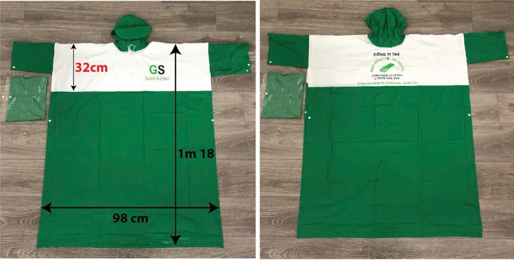 Tại sao Size áo mưa không tính phần đầu? 1 Size áo mưa tiêu chuẩn