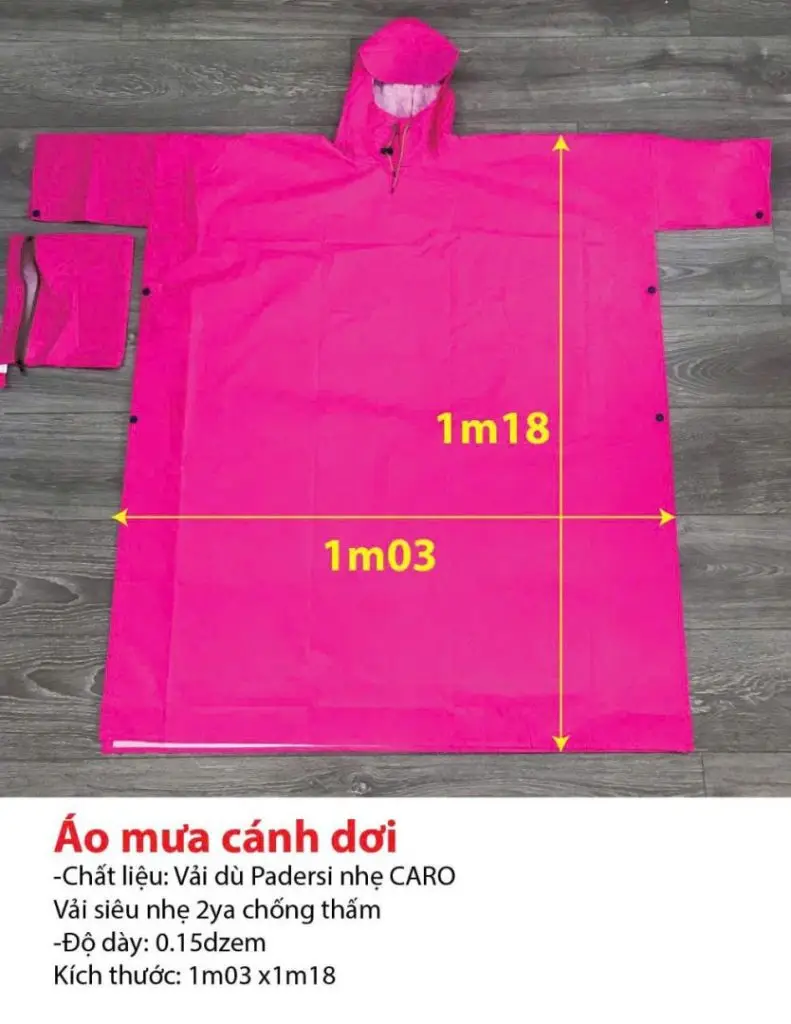 Không nên làm áo mưa quá dài
