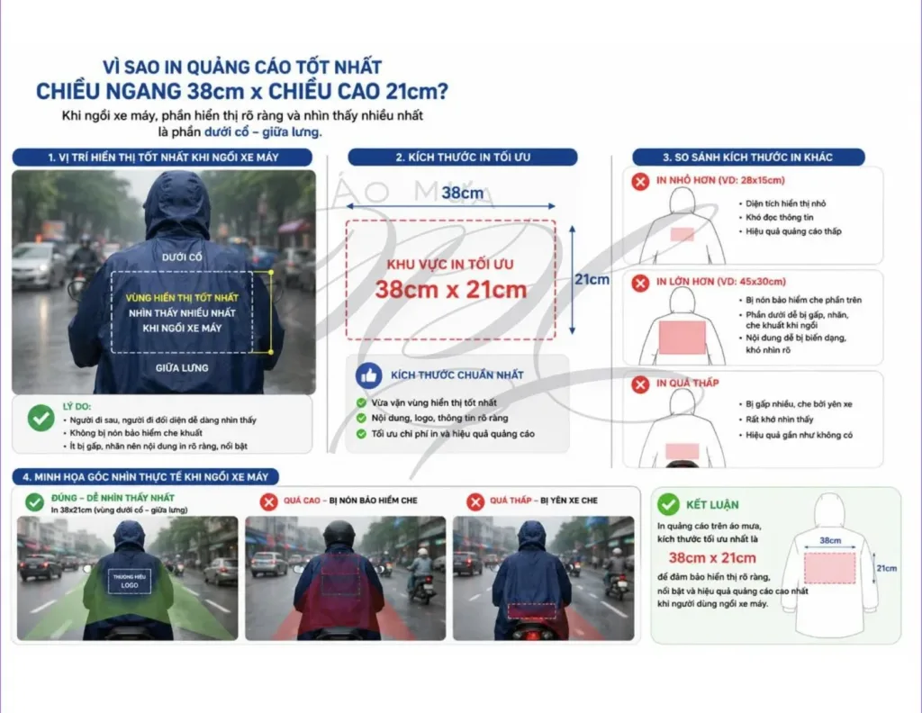 Tại sao vị trí in logo quảng cáo trên áo mưa thường kích thước ở giữa lưng ? 1 tại sao vị trí in logo quảng cáo trên áo mưa thường kích thước ở giữa lưng